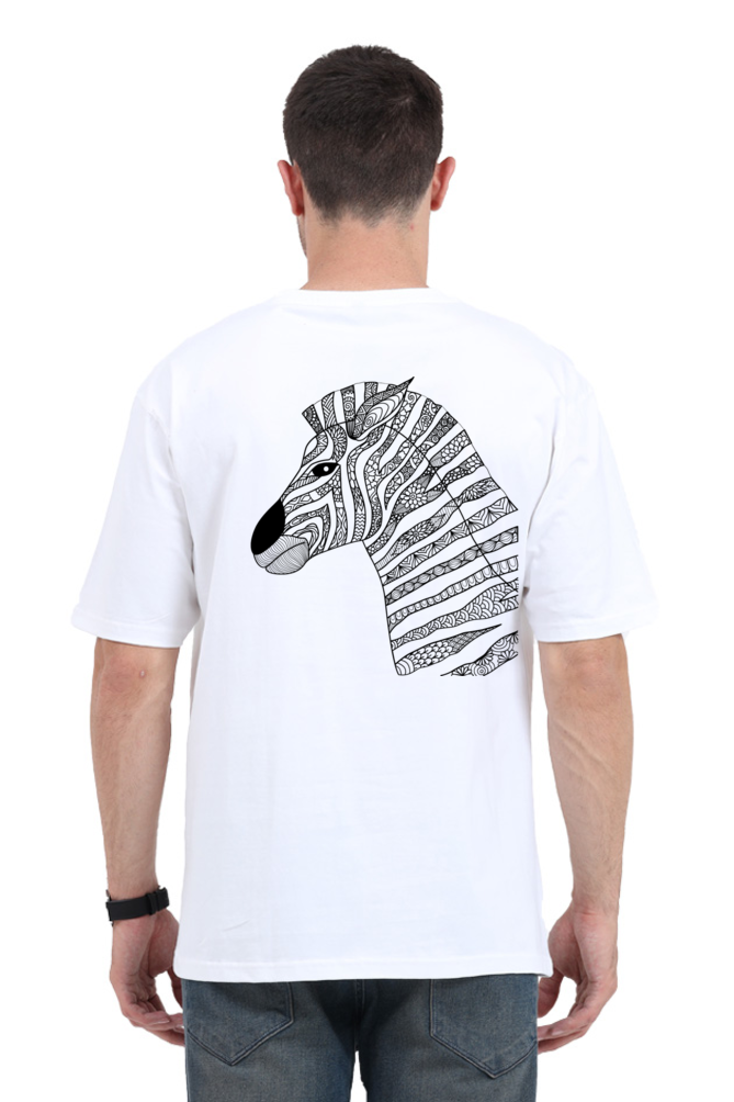 Mandala Zebra Unisex Oversized Tee