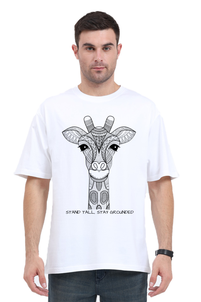 Mandala Giraffe Unisex Oversized Tee