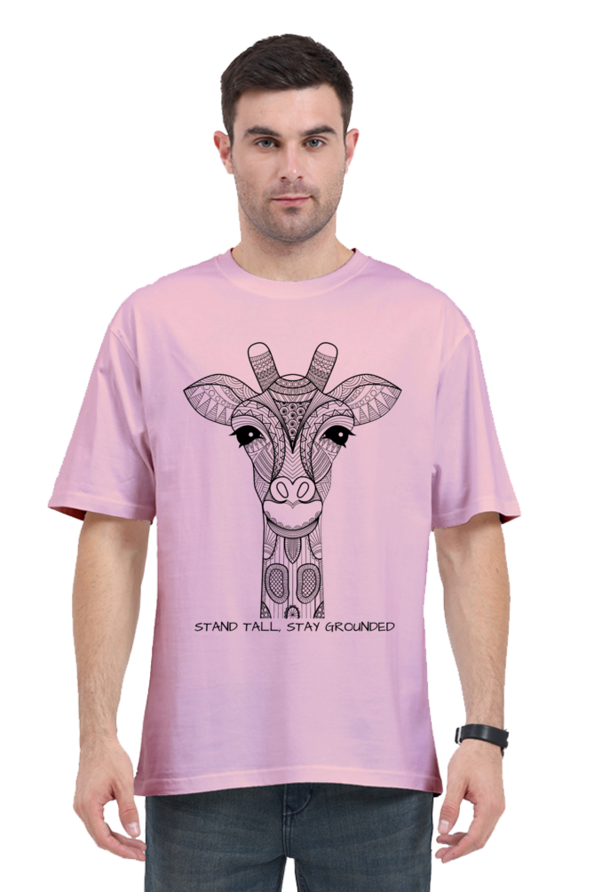 Mandala Giraffe Unisex Oversized Tee