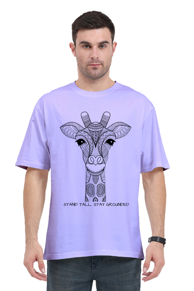 Mandala Giraffe Unisex Oversized Tee