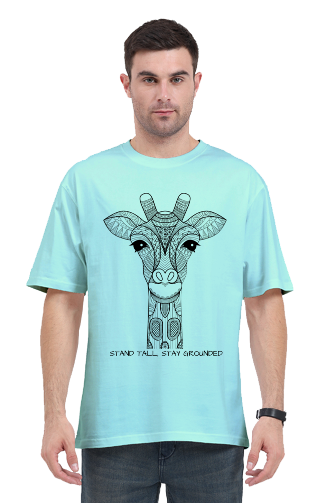 Mandala Giraffe Unisex Oversized Tee