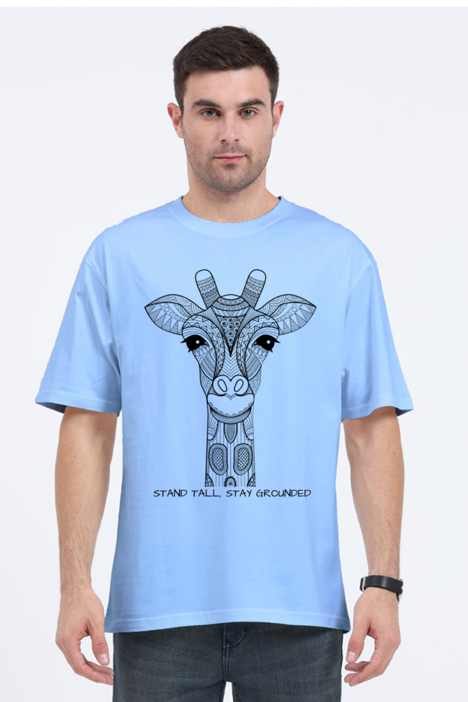 Mandala Giraffe Unisex Oversized Tee
