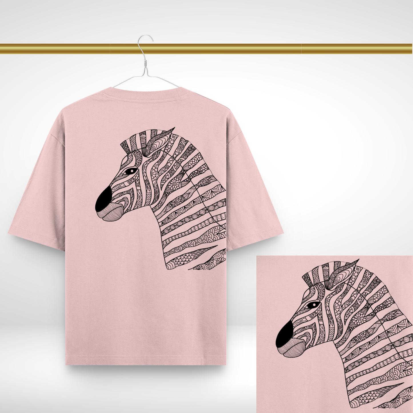 Mandala Zebra Unisex Oversized Tee