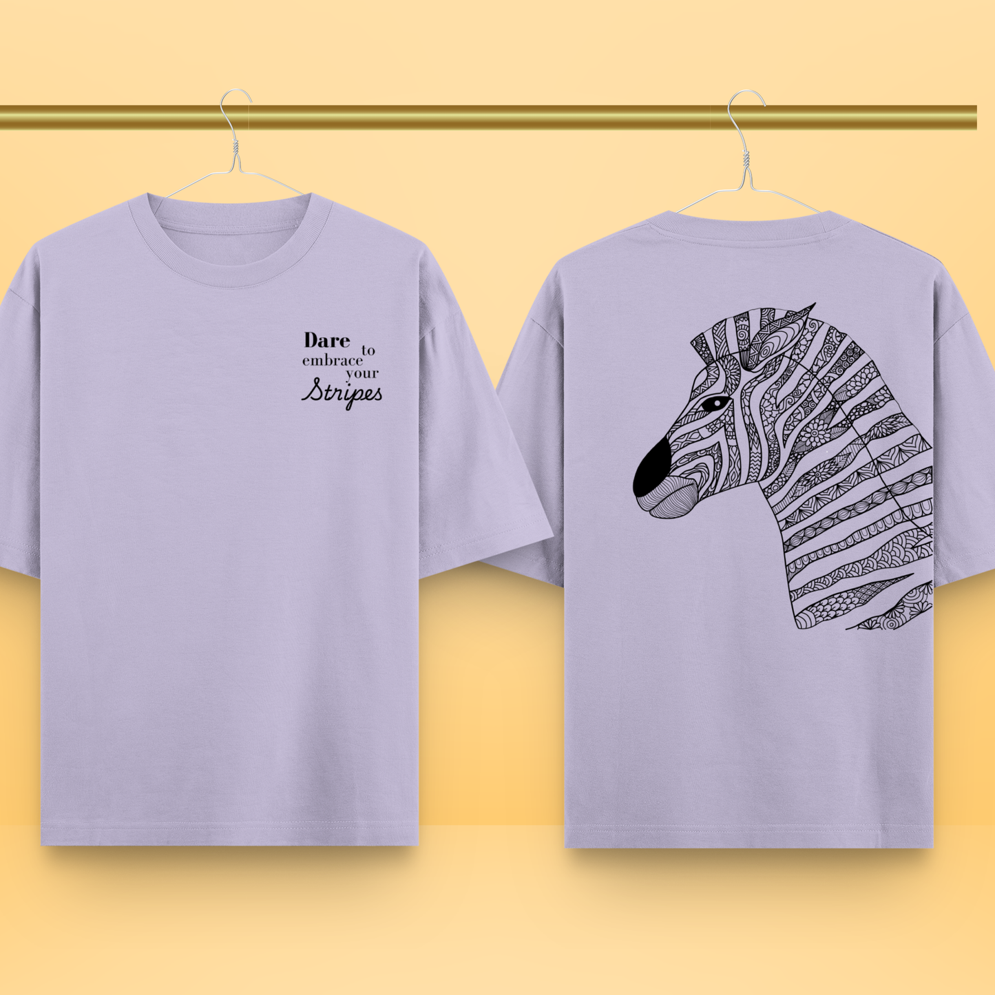 Mandala Zebra Unisex Oversized Tee