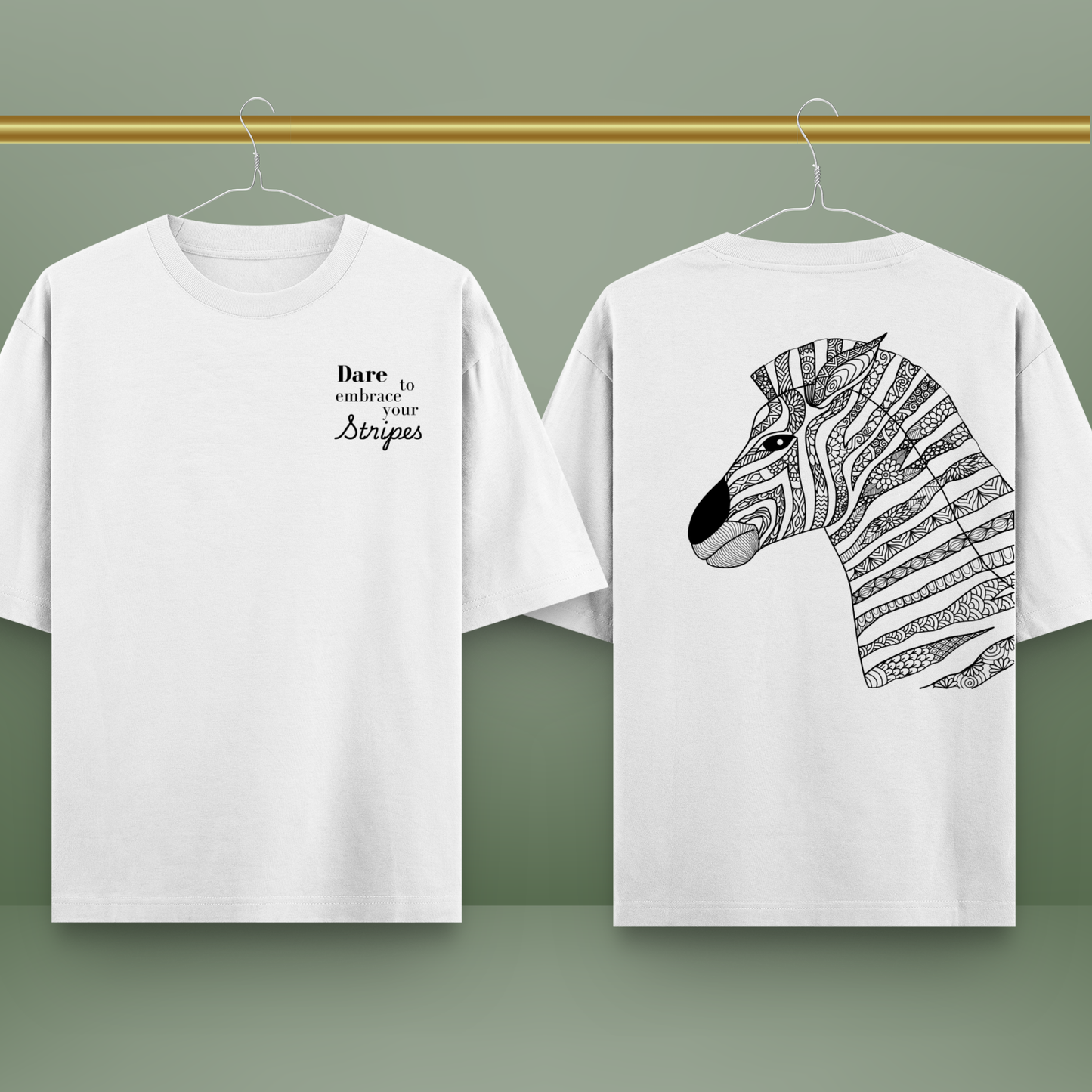 Mandala Zebra Unisex Oversized Tee