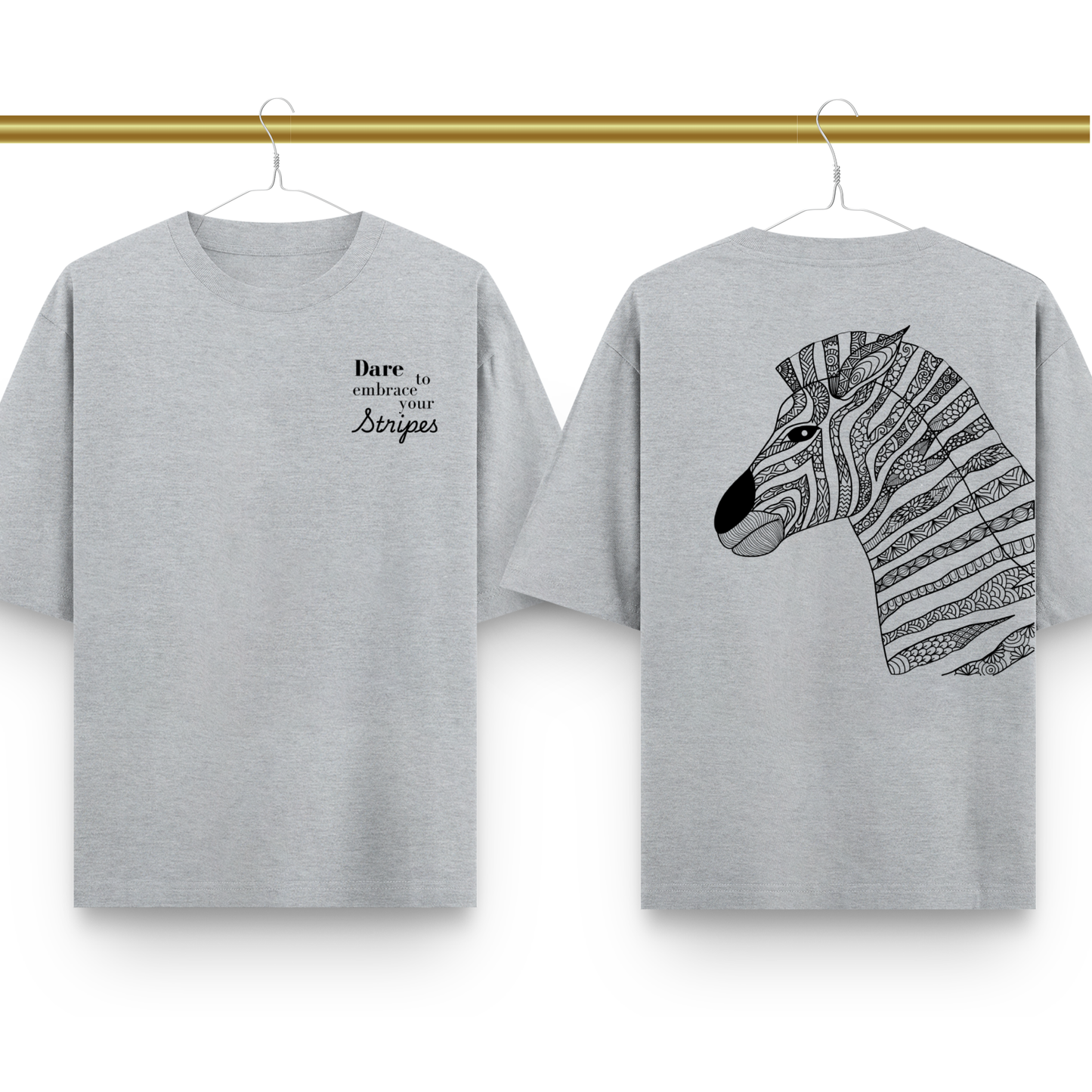 Mandala Zebra Unisex Oversized Tee