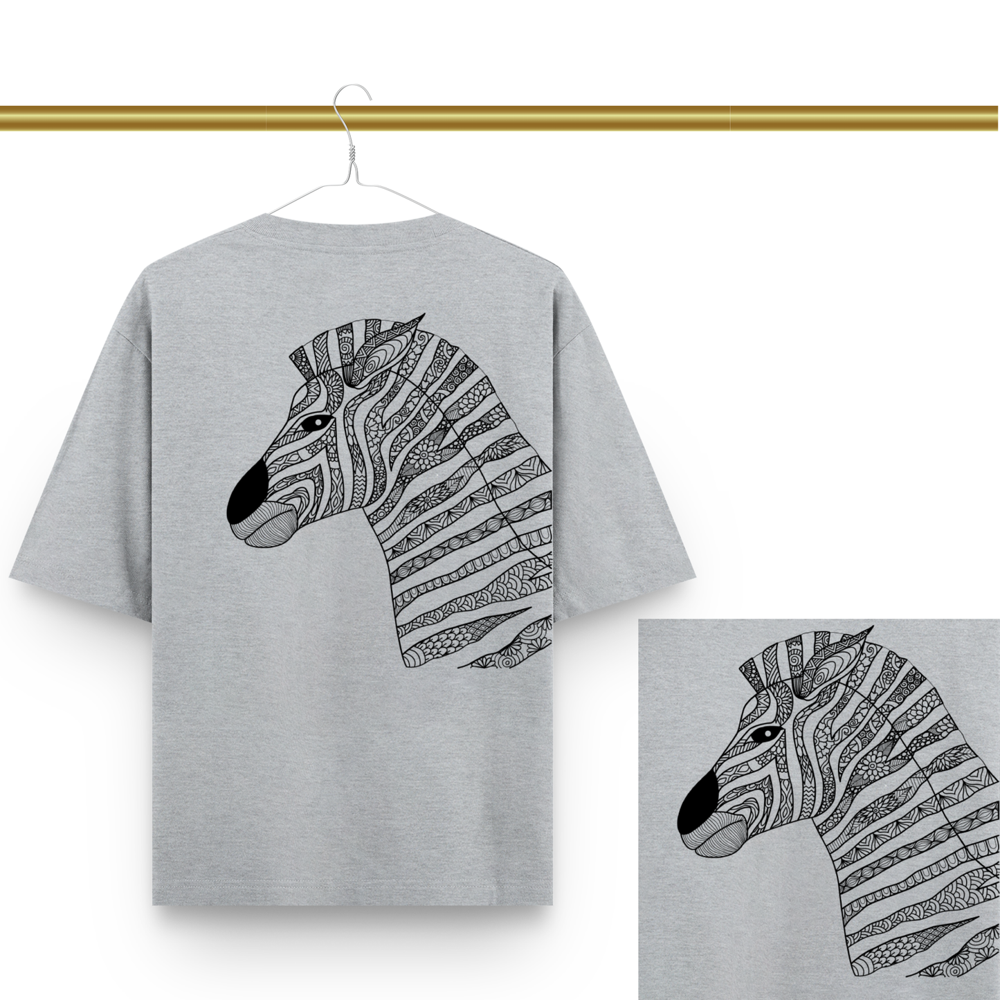 Mandala Zebra Unisex Oversized Tee