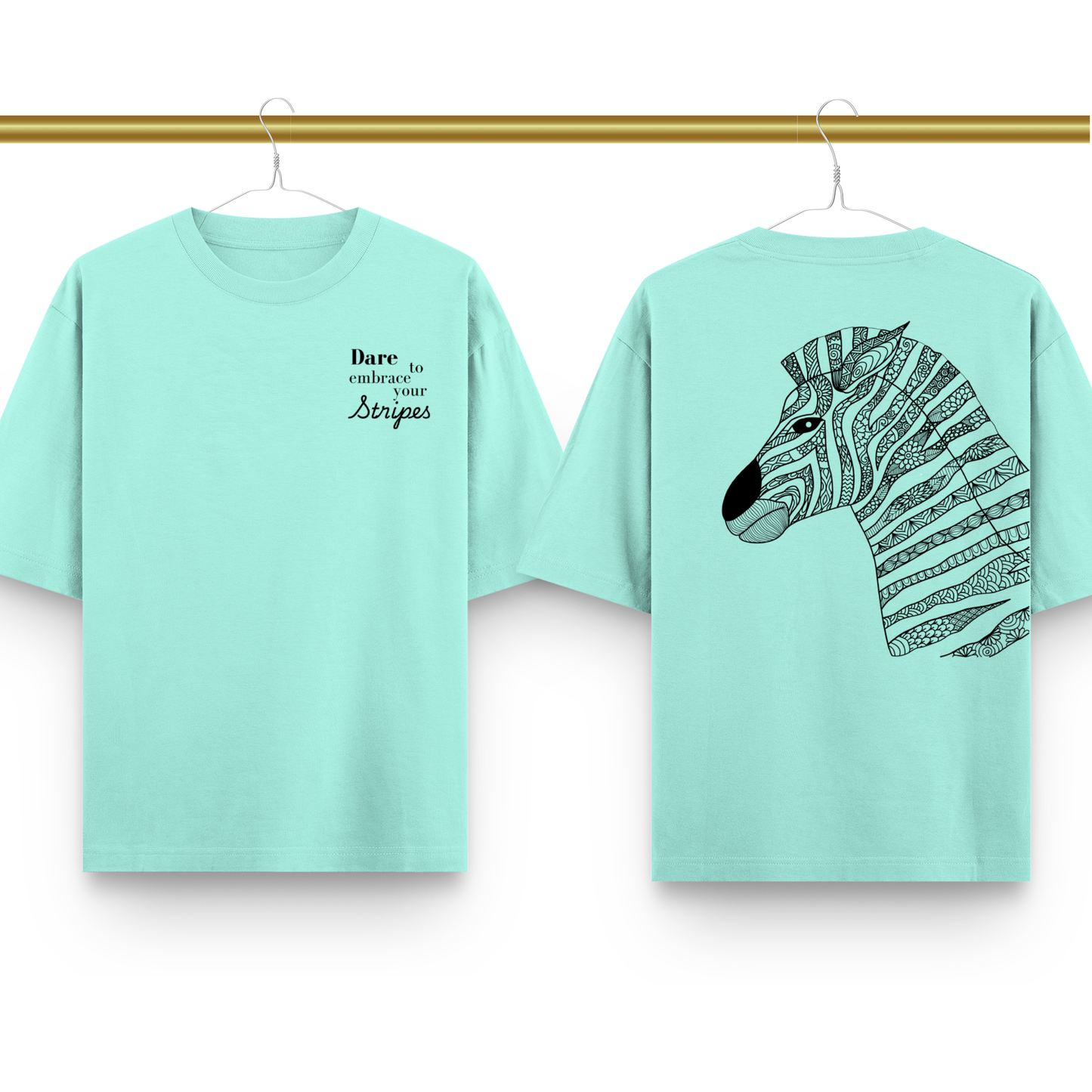 Mandala Zebra Unisex Oversized Tee