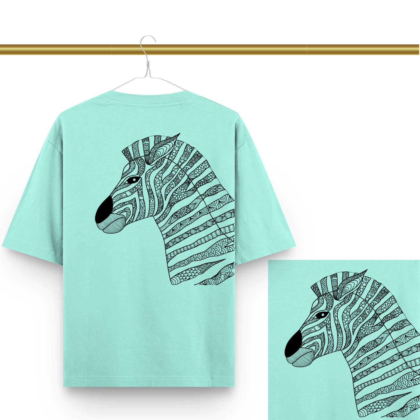 Mandala Zebra Unisex Oversized Tee
