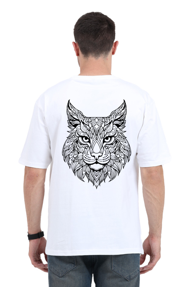 Mandala Lion Unisex Oversized Tee(Back)