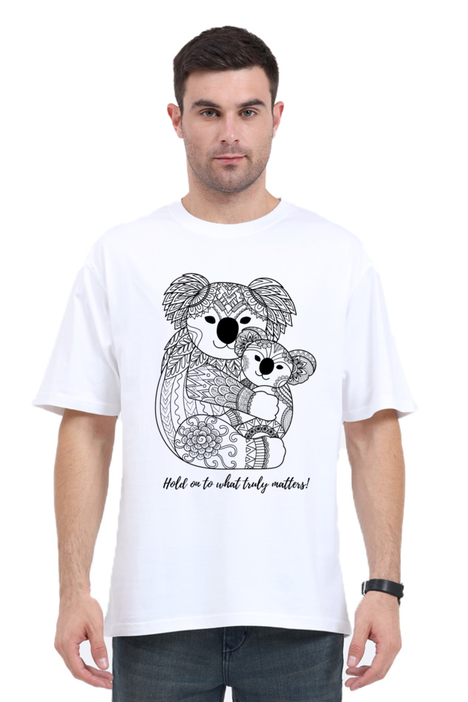 Mandala Koala Unisex Oversized Tee