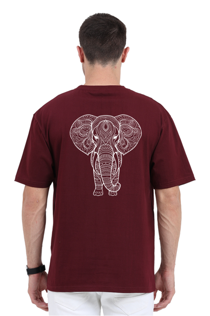 Mandala Elephant Unisex Oversized Tee