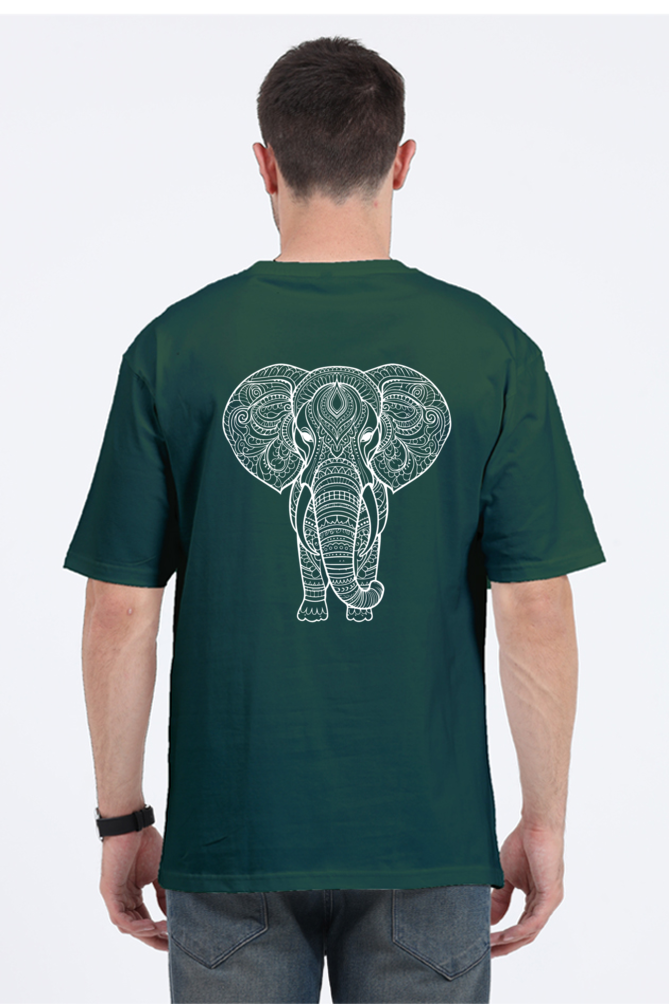 Mandala Elephant Unisex Oversized Tee