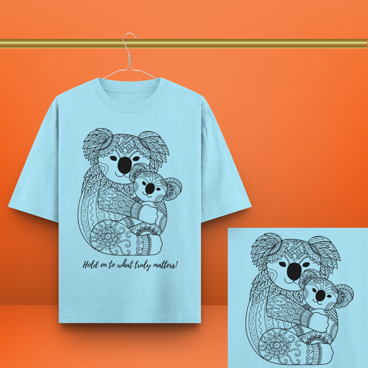 Mandala Koala Unisex Oversized Tee