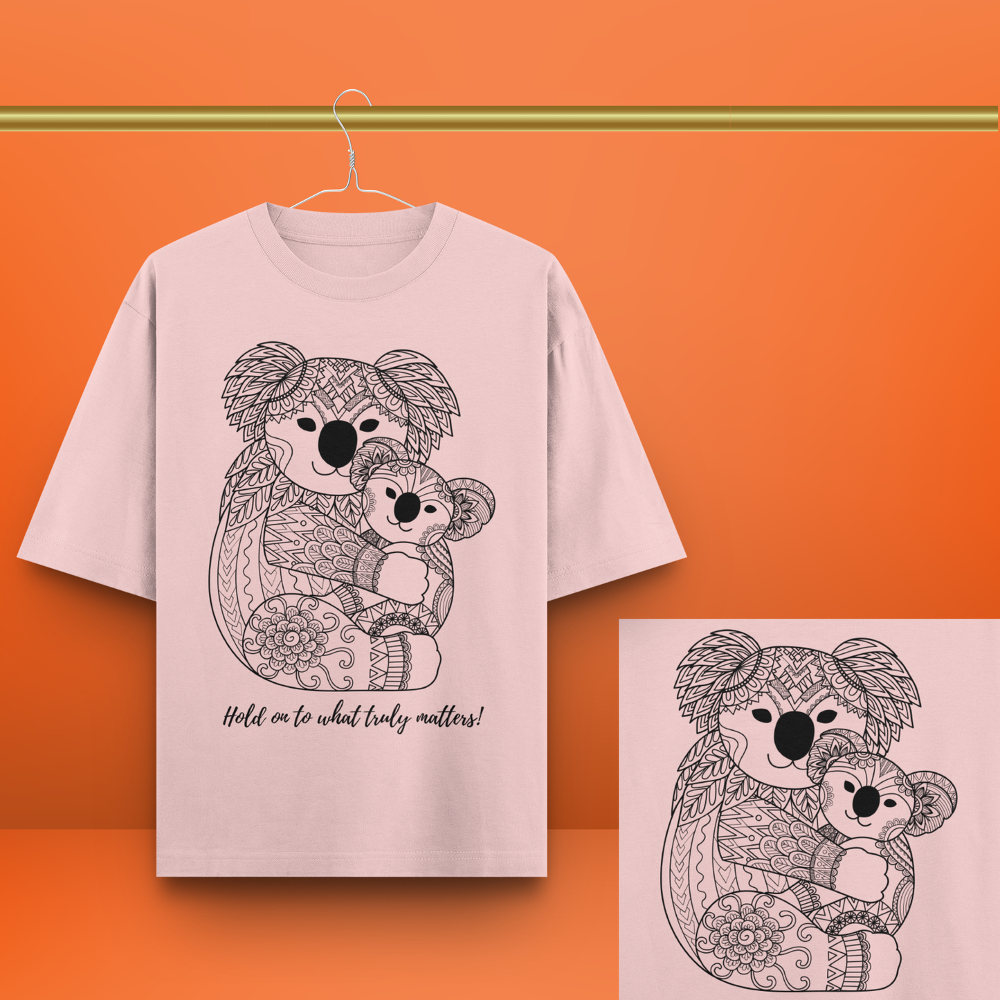 Mandala Koala Unisex Oversized Tee