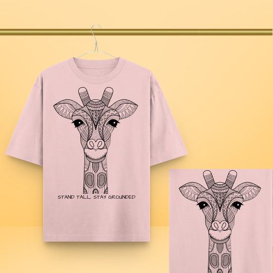 Mandala Giraffe Unisex Oversized Tee