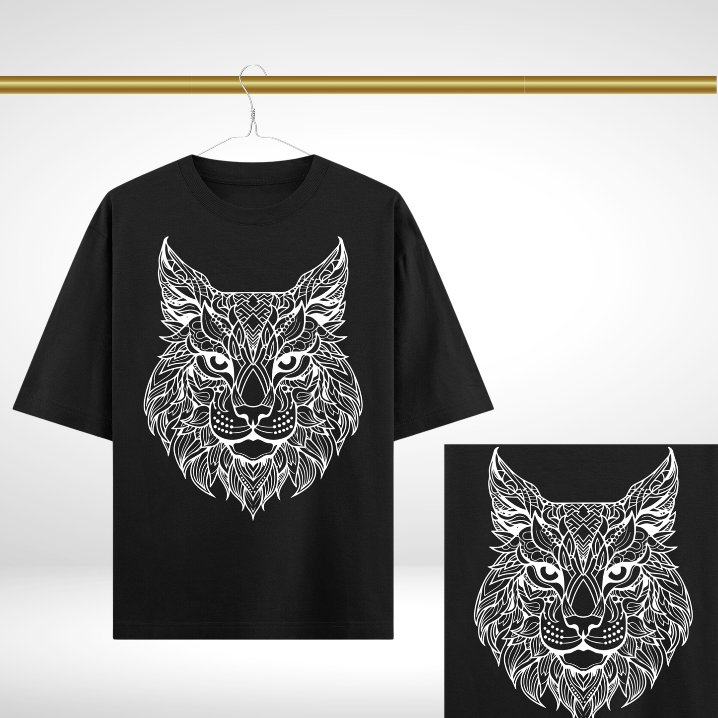 Mandala Lion Unisex Oversized Tshirt (Front)