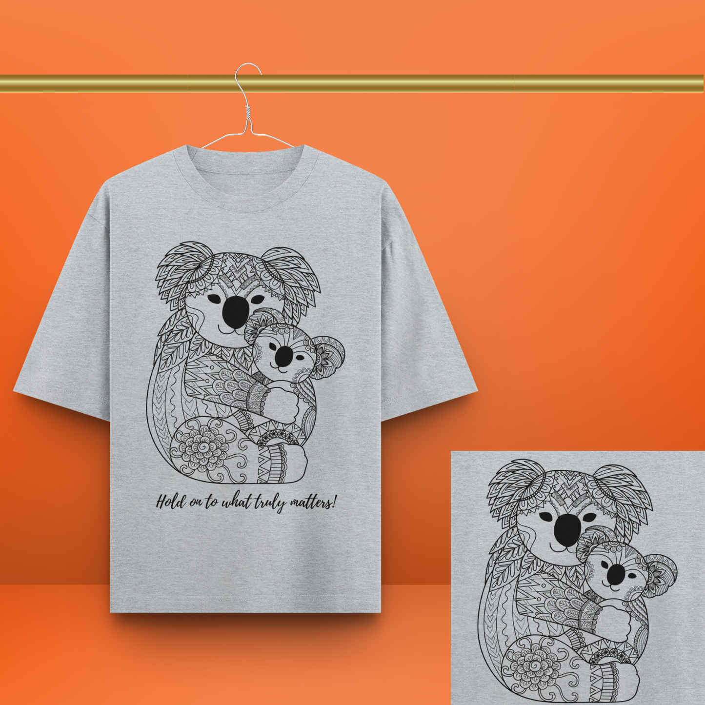 Mandala Koala Unisex Oversized Tee