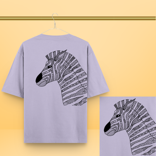 Mandala Zebra Unisex Oversized Tee