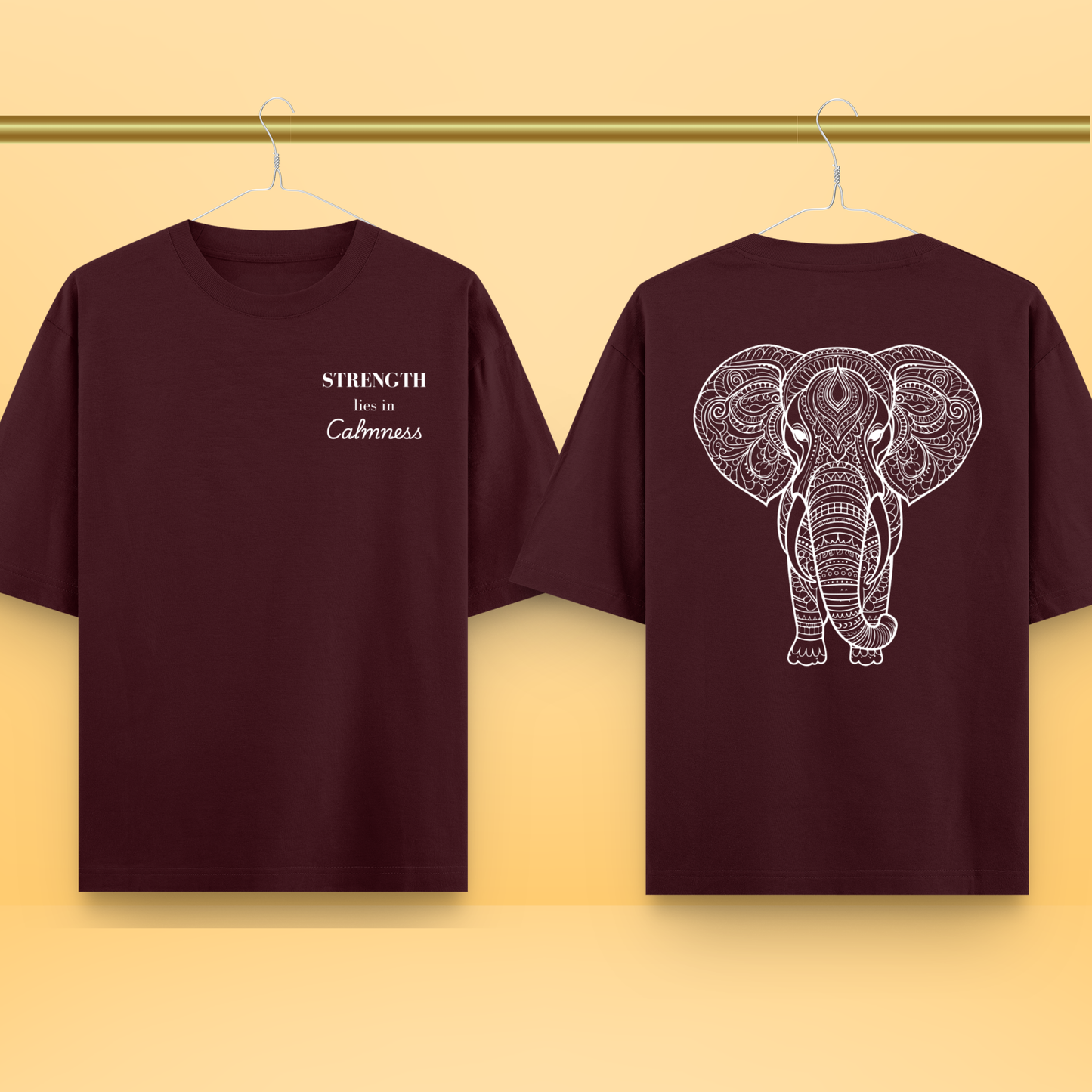 Mandala Elephant Unisex Oversized Tee