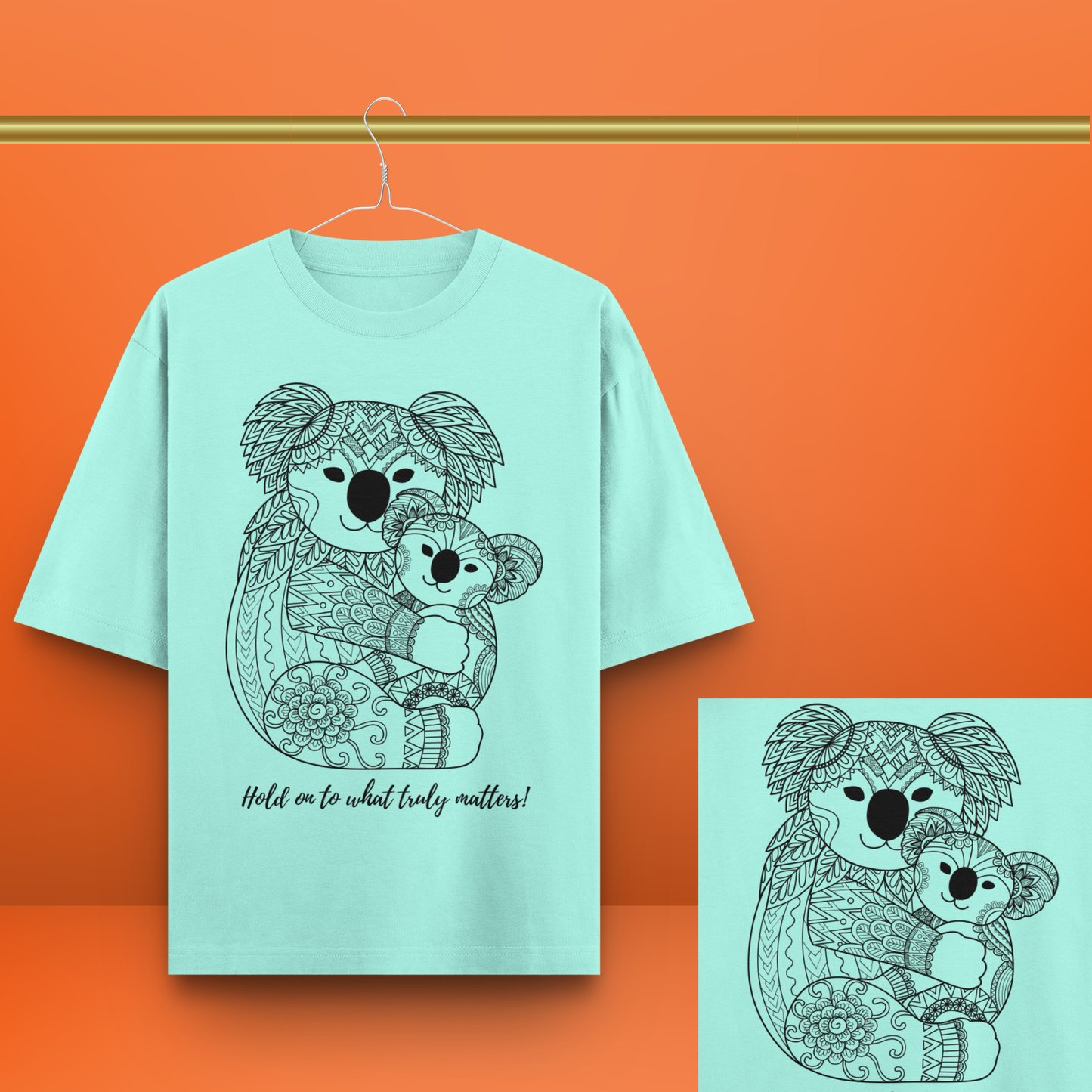 Mandala Koala Unisex Oversized Tee