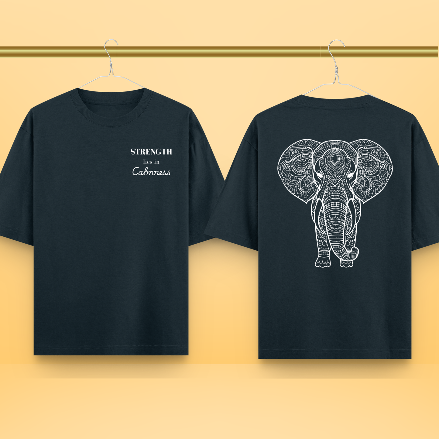 Mandala Elephant Unisex Oversized Tee