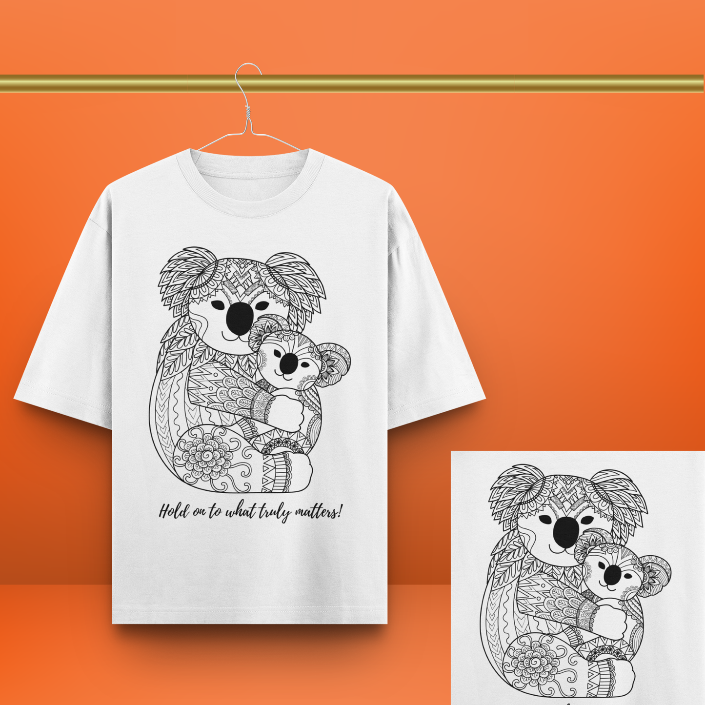 Mandala Koala Unisex Oversized Tee