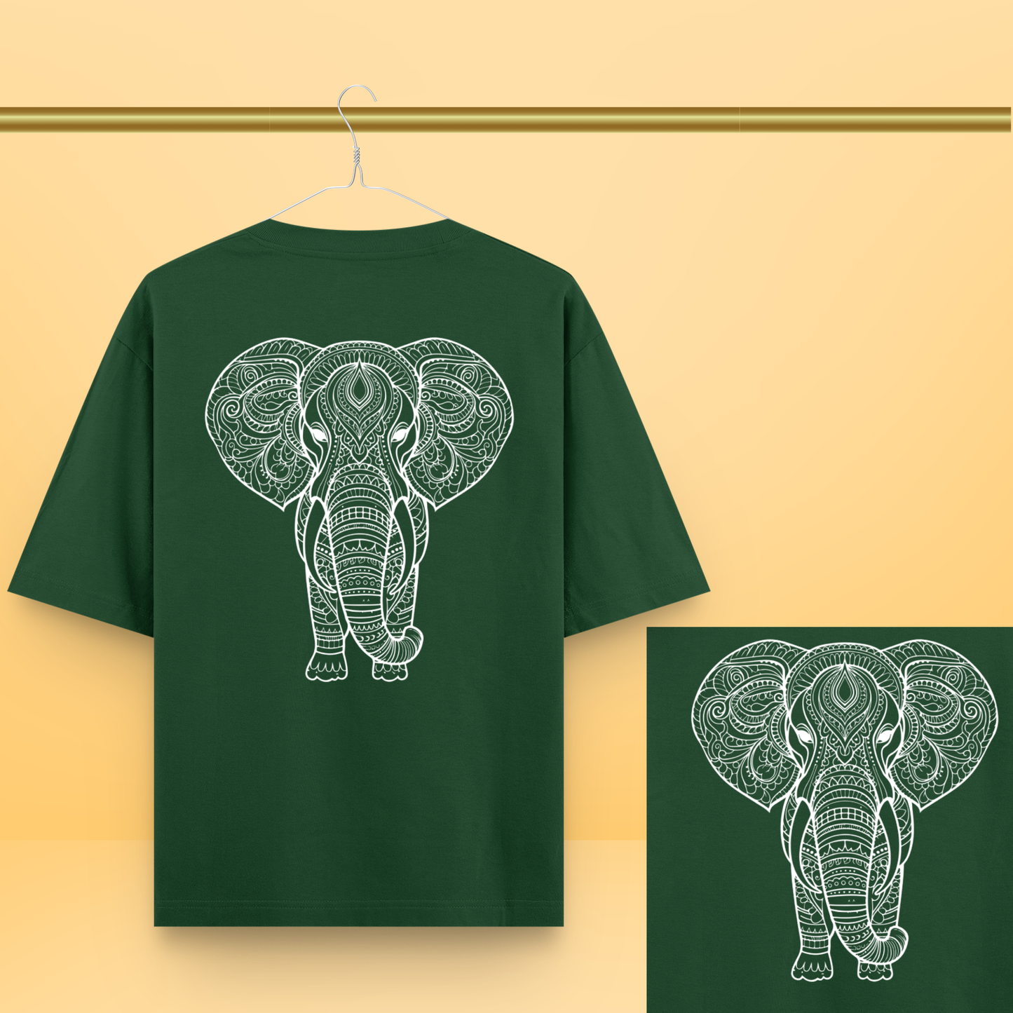 Mandala Elephant Unisex Oversized Tee